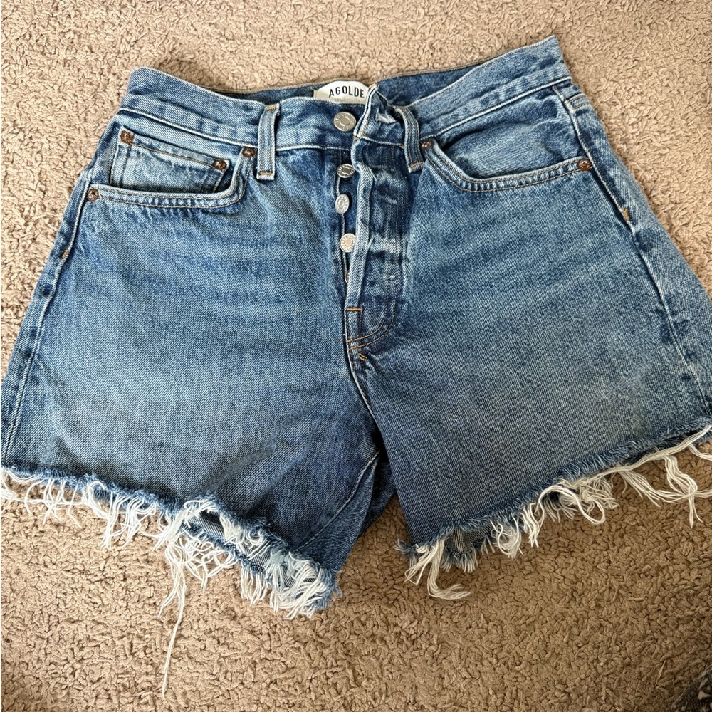 Agolde Parker long denim shorts